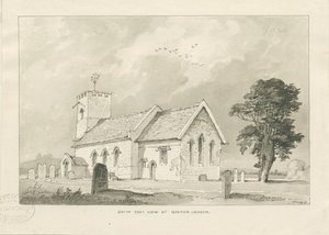 Gayton Church: sepia tegning af Thomas Peploe Wood