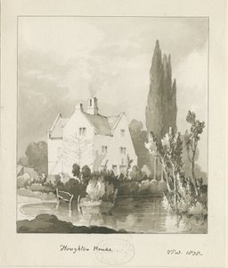 Haughton - House: sepia vask tegning af Thomas Peploe Wood