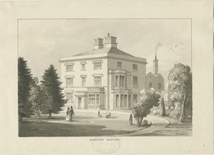 Haughton Rectory: vasketegning af Thomas Peploe Wood