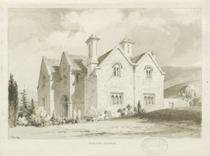 Moreton Vicarage: sepia wash drawing, 1841dani af Thomas Peploe Wood