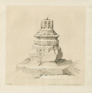 Penn Church-yard - Solur: sepia tegning af Thomas Peploe Wood
