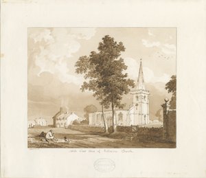 Rolleston Church: red-sepia drawing, 1836dani af Thomas Peploe Wood
