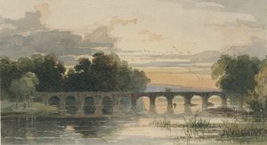 Shugborough Bridge: akvarelmaleri, nd [1800-tallet] af Thomas Peploe Wood