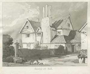 Standon Hall: sepia tegning af Thomas Peploe Wood