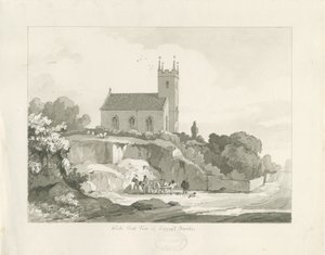 Stonnall Kirke: pen og vask tegning af Thomas Peploe Wood