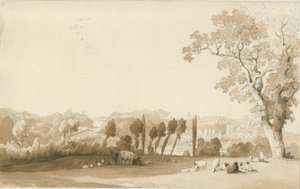 Tettenhall - Distant View from South East: pencil and wash drawing, 30 Aug 1837dani af Thomas Peploe Wood