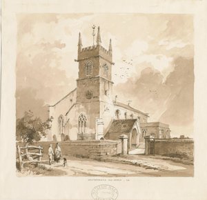West Bromwich Church ["Old"]: blyant- og vasketegning, nd [1841, jf. XII.16b og WSL, D1986/3]