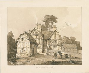 Whittington Hall: pen og vask tegning af Thomas Peploe Wood