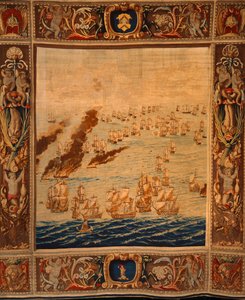 Mortlake tapestry: Fireships in Action, ca. 1685 (tekstil) af Thomas Poyntz