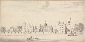 Lambeth Palace fra den anden side af floden af Thomas Priest
