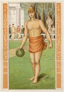Perseus erobrer ved legene i Larissa (farve litho)