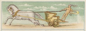 Perseus kører en vogn (farve litho)