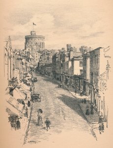 Great Tower of Windsor Castle fra Peascod Street, 1902 af Thomas Robert Way