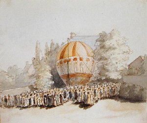 Fru Sadler stiger op fra Pontefract (akvarel på papir) af Thomas Robinson