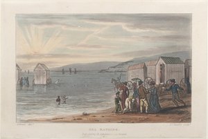 Sea Bathing, fra Poetical Sketches of Scarborough, 1813., 1813. Skabere: Thomas Rowlandson, Joseph Constantine Stadler, J. Bluck.