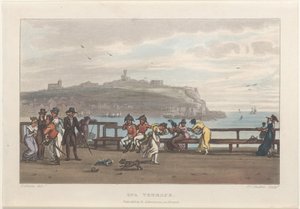 Spa Terrace, fra Poetical Sketches of Scarborough, 1813., 1813. Skabere: Thomas Rowlandson, Joseph Constantine Stadler, J. Bluck.