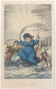 Widow Ducker & Her Nymphs, fra Poetical Sketches of Scarborough, 1813., 1813. Skabere: Thomas Rowlandson, Joseph Constantine Stadler, J. Bluck.