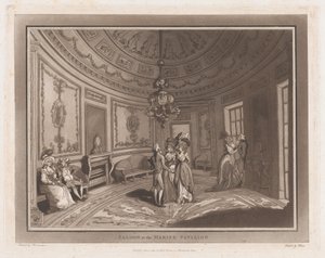 Saloon at the Marine Pavillion An Excursion to Brighthelmstone, 1. juni 1790., 1. juni 1790. Skabere: Thomas Rowlandson, Samuel Alken.