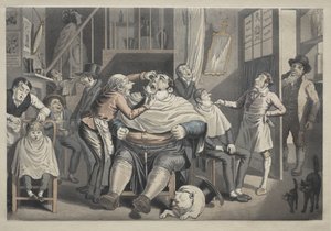 En frisørsalon af Thomas Rowlandson