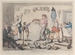 En frisørforretning, 1811., 1811. af Thomas Rowlandson