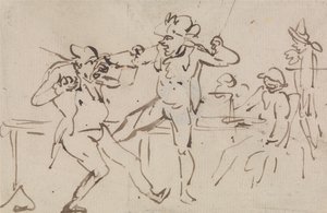 En »Black Leg« blev opdaget i færd med at smugle kort (en undersøgelse) af Thomas Rowlandson