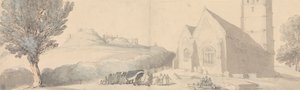 En begravelse i Carisbrooke på Isle of Wight af Thomas Rowlandson