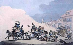 A Cart Race, pub. af William Holland af Thomas Rowlandson