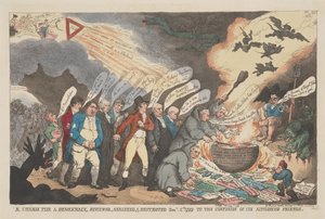 »En charme for demokratiet« – anmeldt, analyseret og tilintetgjort den 11. januar 1799 til stor forvirring for dens tilhængere af Thomas Rowlandson