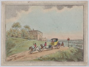 En hestevogn med fire heste (fra *Rustic Sketches*) af Thomas Rowlandson