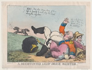 En afmonteret lethestfrivillig, 30. juni 1804., 30. juni 1804. af Thomas Rowlandson