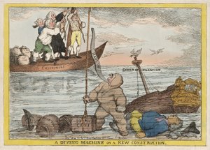 En dykkermaskine på en ny forfatning, pub. 1806 af Thomas Rowlandson