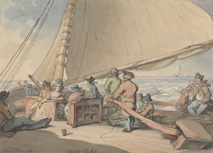 En hollandsk pakke i en tiltagende brise af Thomas Rowlandson