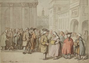 En gruppe skitseret i Rom, 1770-1820 af Thomas Rowlandson