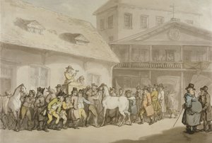 En hesteauktion i Hopkins’ Repository, Barbican af Thomas Rowlandson