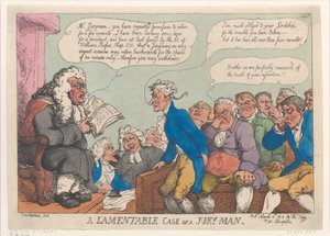 A Lamentable Case of a Jury-Man, 10. marts 1815., 10. marts 1815. af Thomas Rowlandson