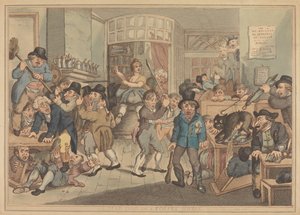 En gal hund i et kaffehus af Thomas Rowlandson