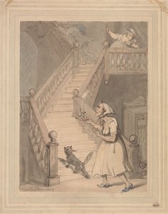 En ugift tante, der lugter ild af Thomas Rowlandson