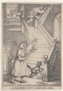 En ugift tante, der lugter ild af Thomas Rowlandson