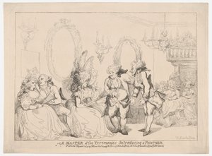 En ceremonimester, der præsenterer en partner af Thomas Rowlandson