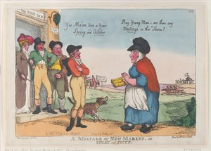 A Mistake at New Market, or Sport and Piety, 5. oktober 1807., 5. oktober 1807. af Thomas Rowlandson