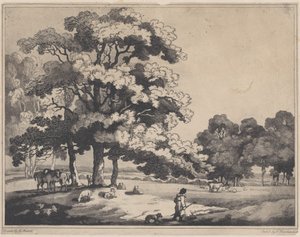 Et parklandskab, 1783-89., 1783-89. af Thomas Rowlandson