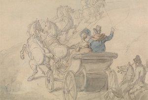 En Phaeton og seks af Thomas Rowlandson