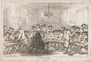 Et trykt salg - en natauktion, 1788., 1788. af Thomas Rowlandson