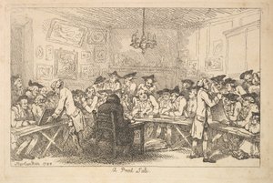 A Print Sale - A Night Auction, 1788. af Thomas Rowlandson
