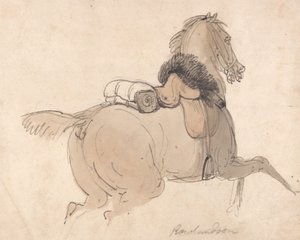 En sadlet kavalerihest af Thomas Rowlandson