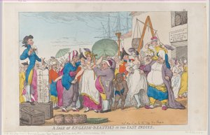 Et salg af engelsk-skønheder i Ostindien, [10. maj 1811], genoptryk., [10. maj 1811], genoptryk. af Thomas Rowlandson
