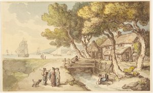 En scene i Cornwall af Thomas Rowlandson