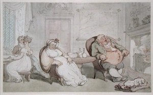 Et stjålet kys (akvarel på papir) af Thomas Rowlandson
