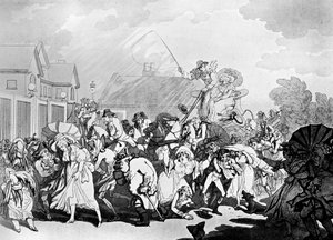 A Sudden Squall in Hyde Park, c1791. af Thomas Rowlandson
