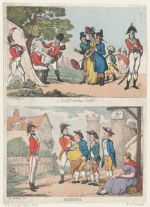 Et besøg i lejren og rekrutter, 1811., 1811. af Thomas Rowlandson